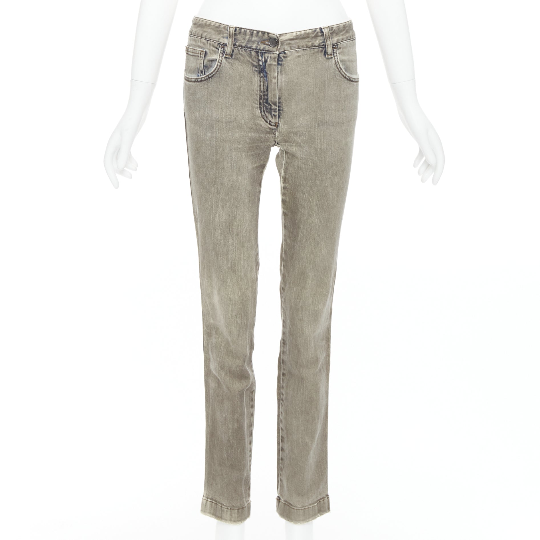 Dolce & Gabbana Khaki Metal Plate Jeans