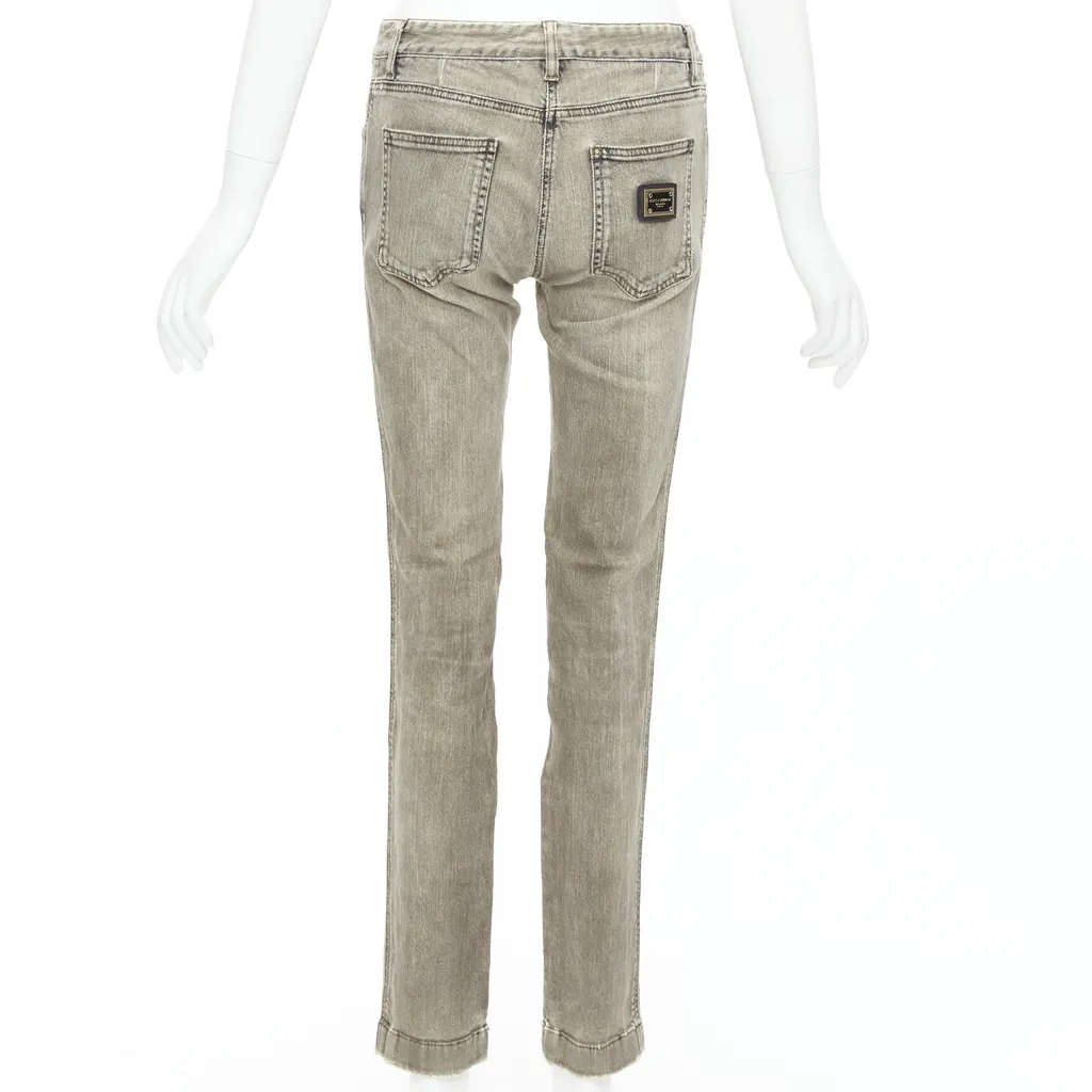 Dolce & Gabbana Khaki Metal Plate Jeans Khaki Very good - Box View
