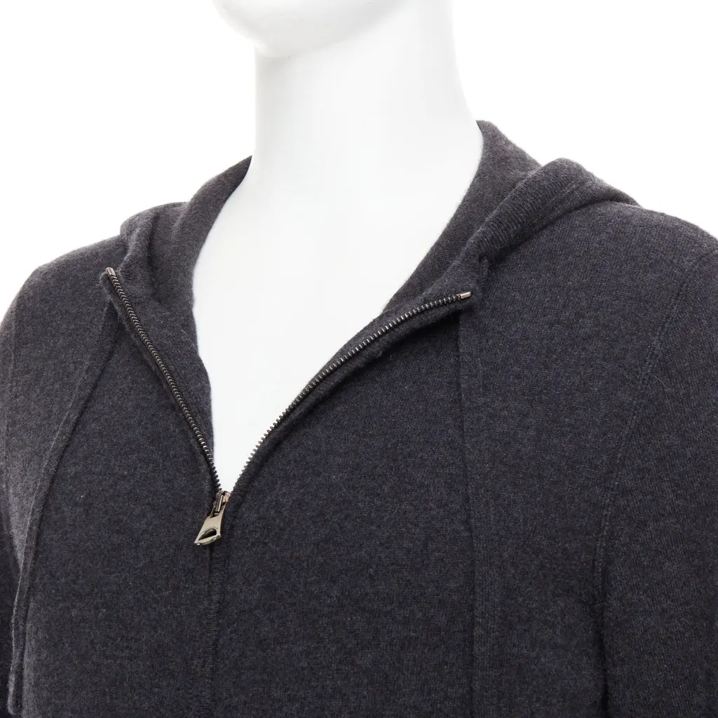 Dolce & Gabbana Logo Zip Hoodie Grey Cashmere Very good - Back View