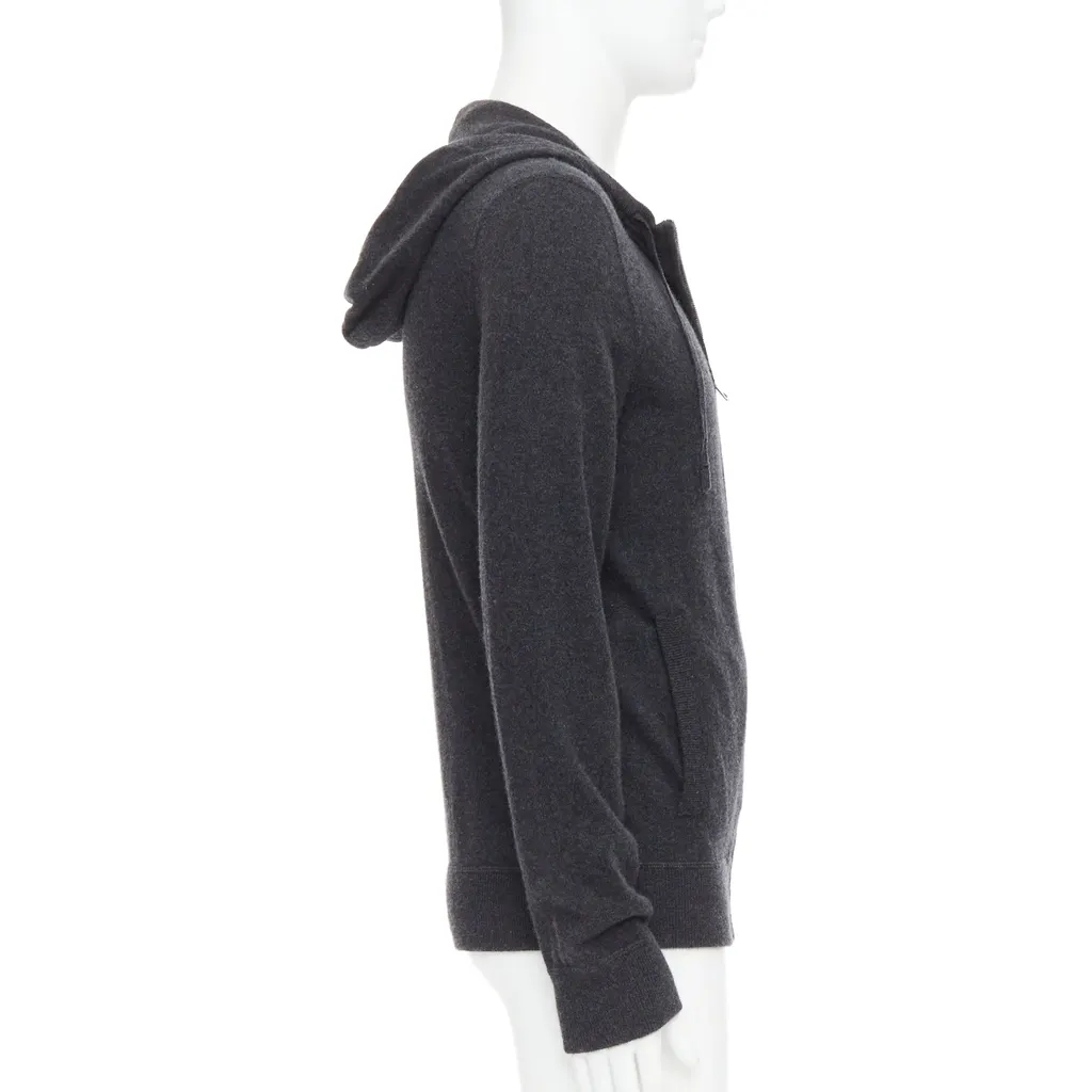 Dolce & Gabbana Logo Zip Hoodie Grey Cashmere Very good - Box View