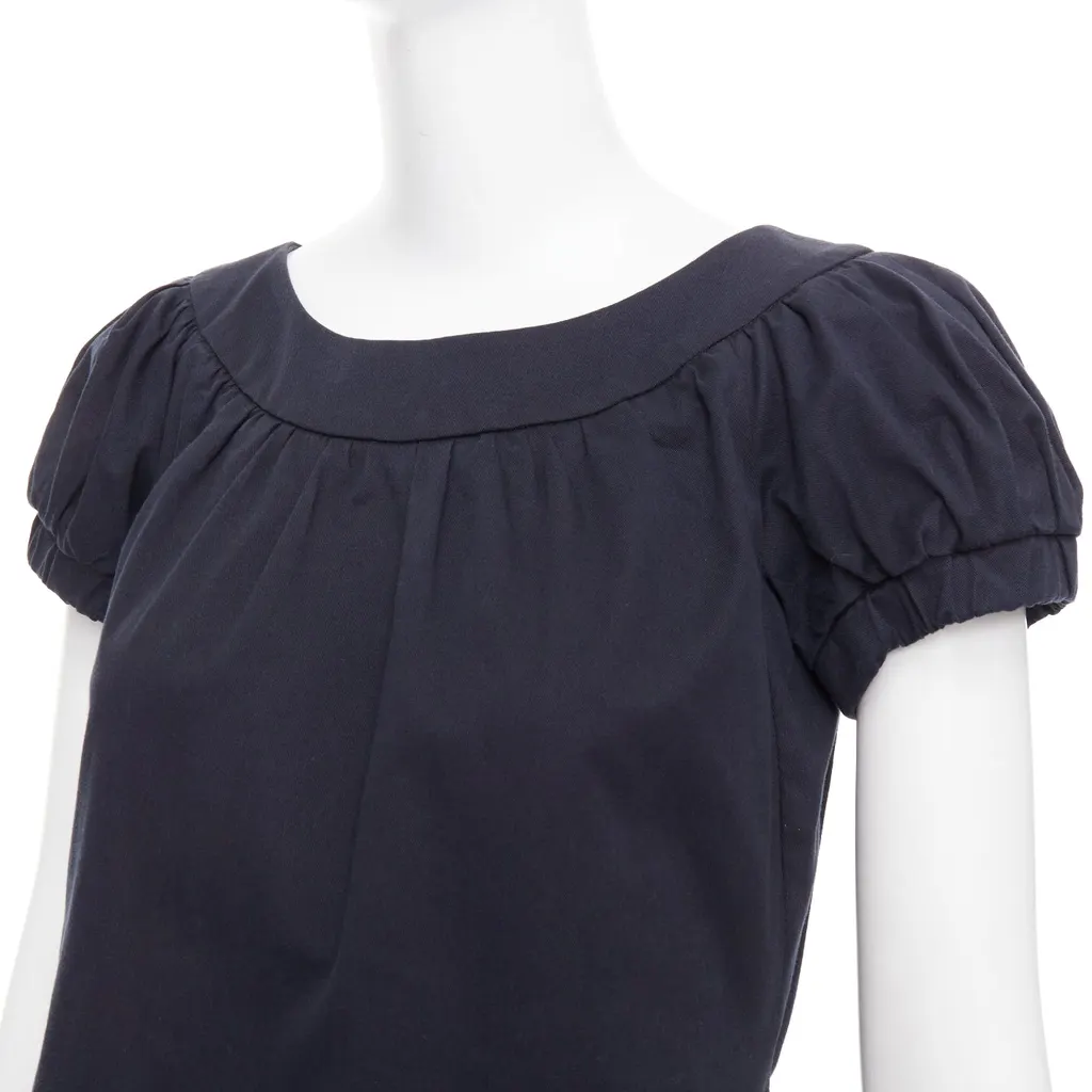 Dolce & Gabbana Puff Sleeves Dress Black Cotton Very good - Back View