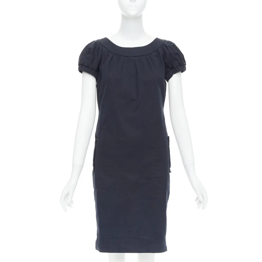 Dolce & Gabbana Puff Sleeves Dress Black Cotton Very good - Inside View