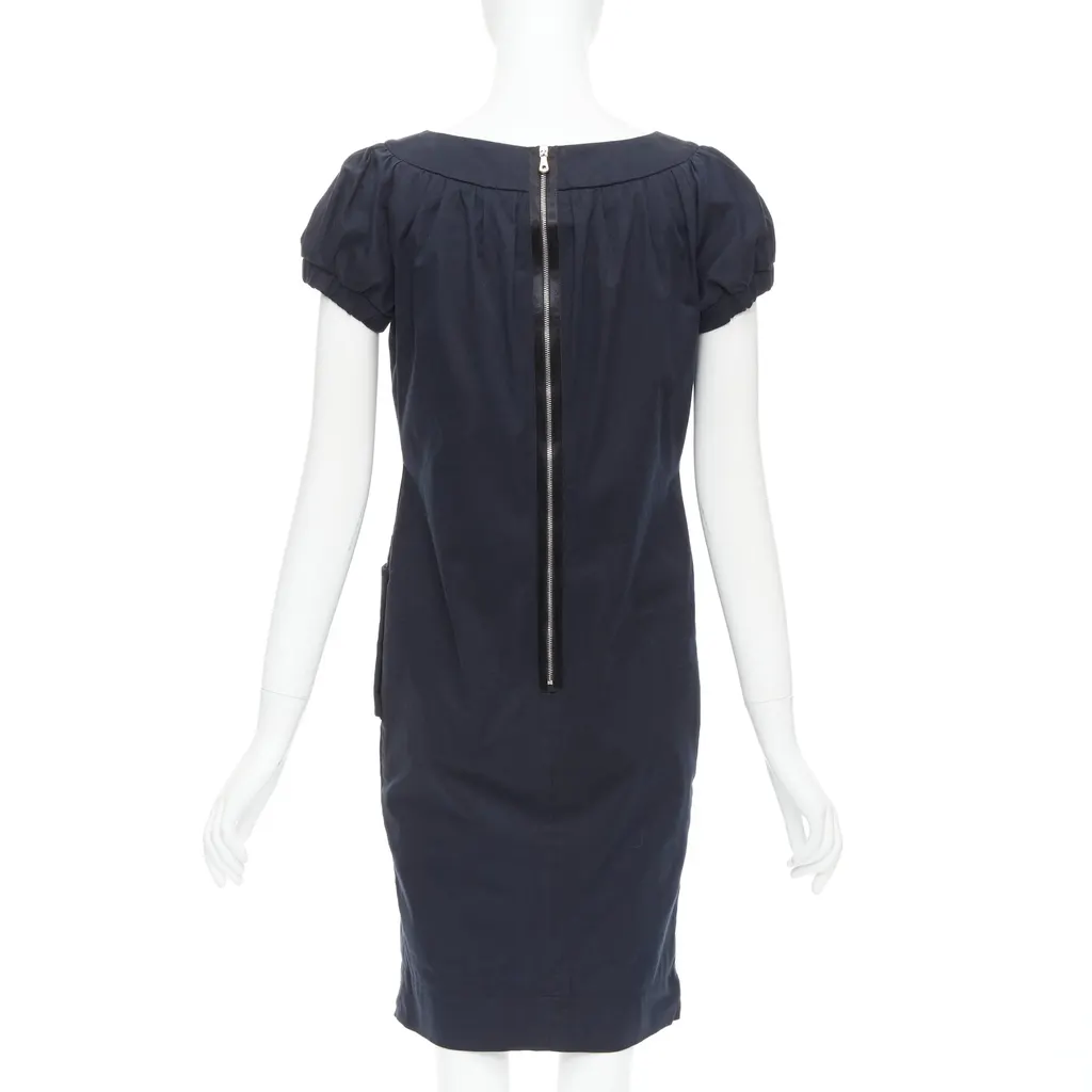Dolce & Gabbana Puff Sleeves Dress Black Cotton Very good - Box View