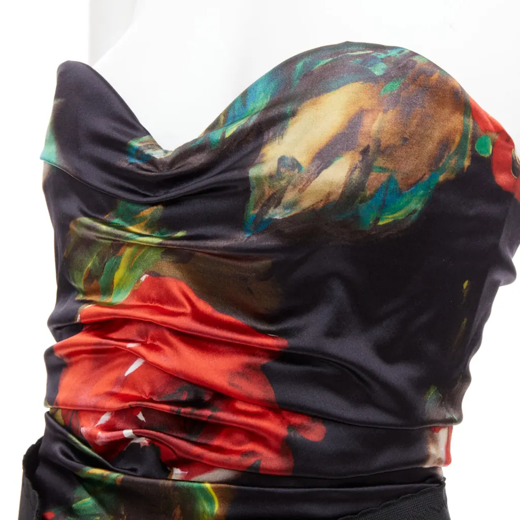 Dolce & Gabbana Rose Print Dress Black Very good - Back View