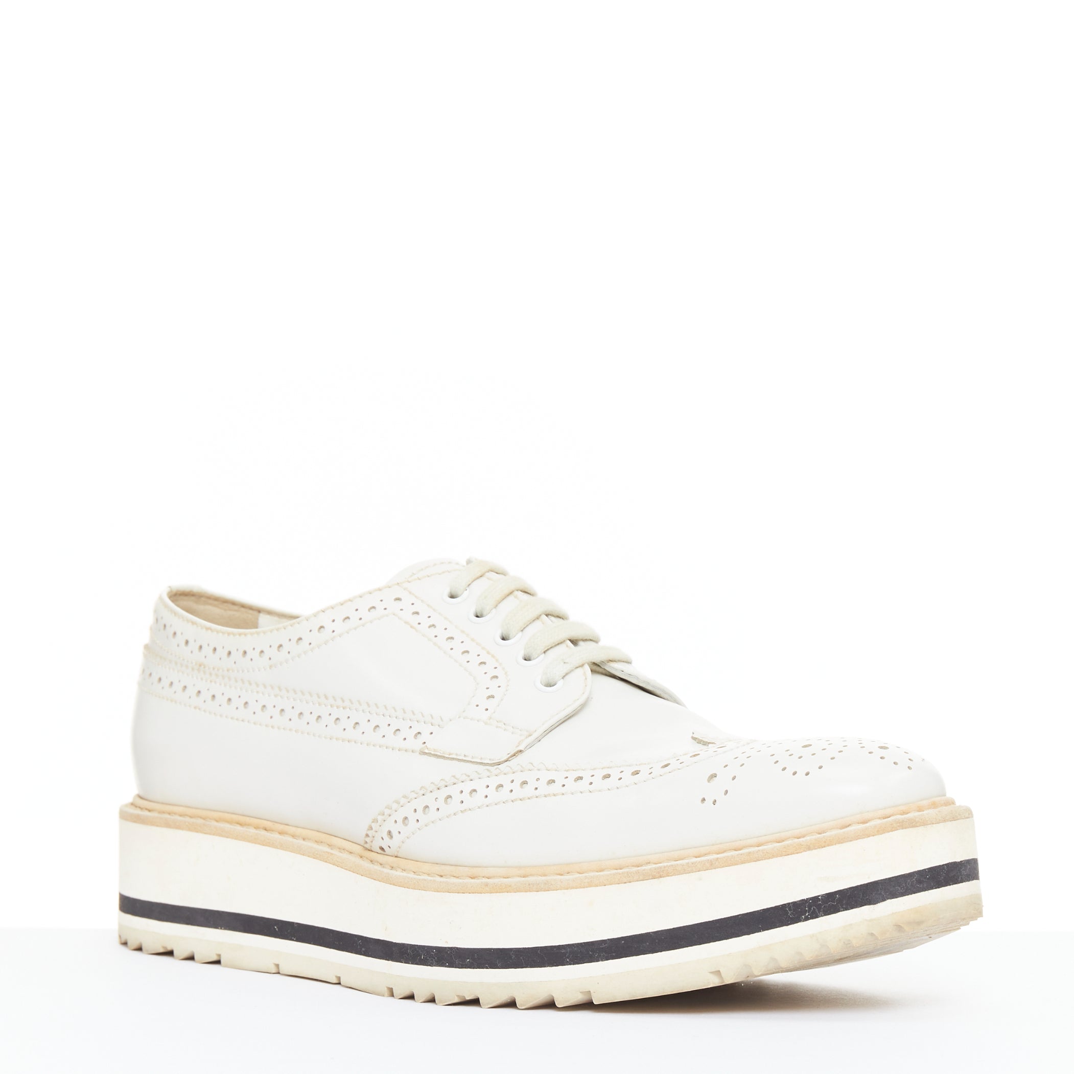 Prada Platform Brogue Oxfords - Back view