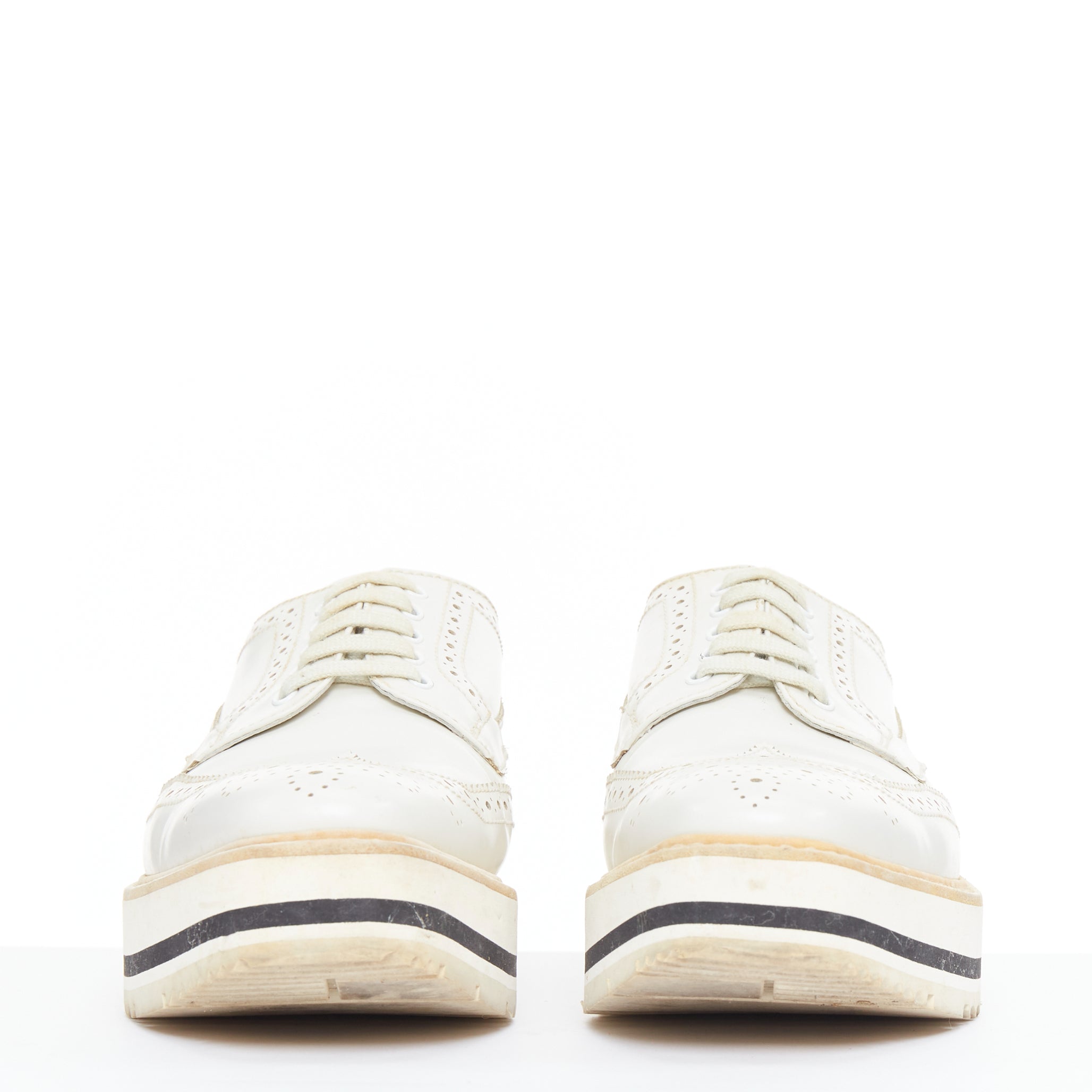Prada Platform Brogue Oxfords - 4