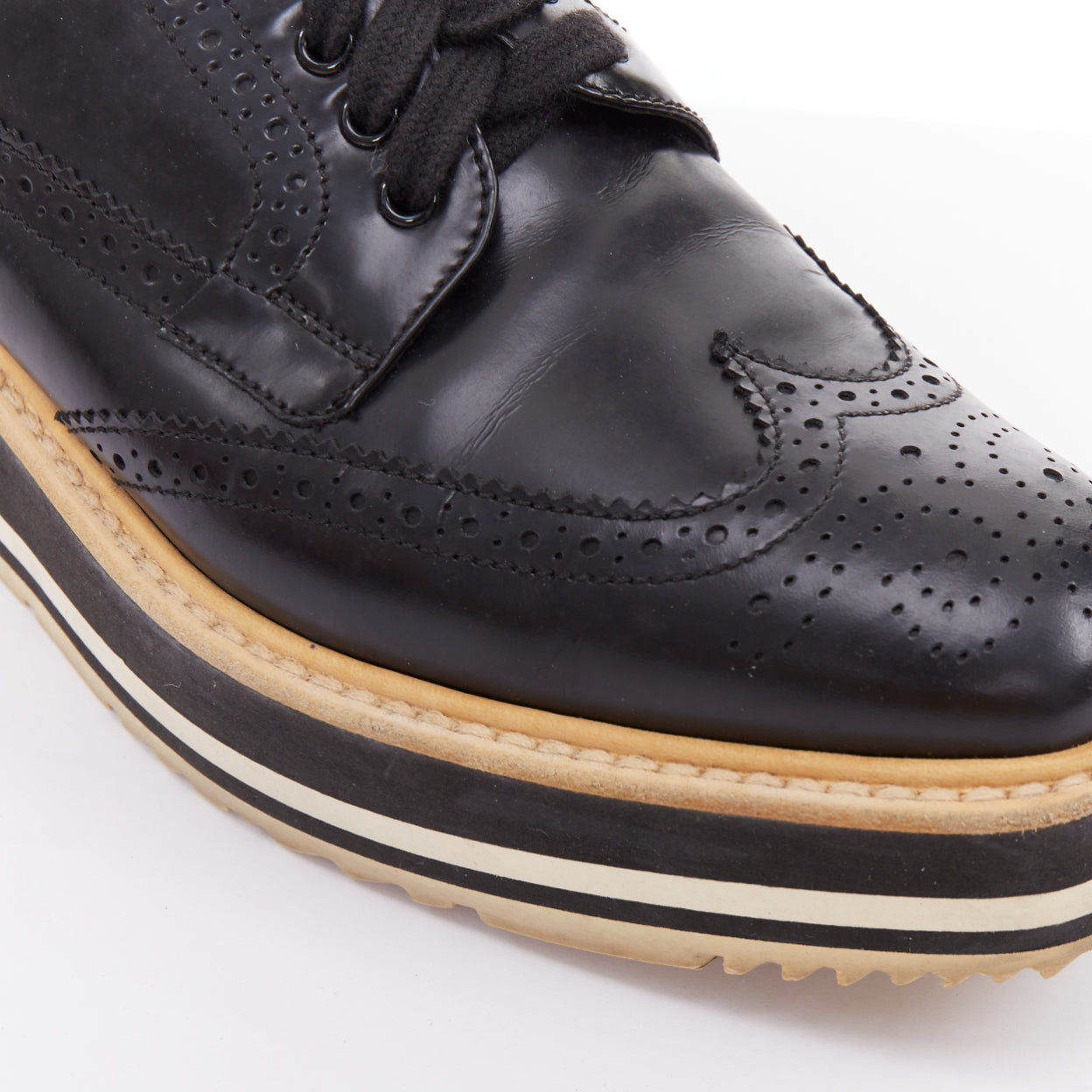 Prada Platform Brogue Oxfords - Image 10