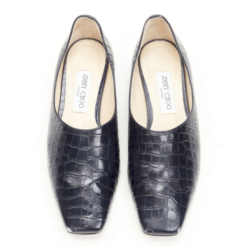 Jimmy Choo Mock Croc Flats - Back view