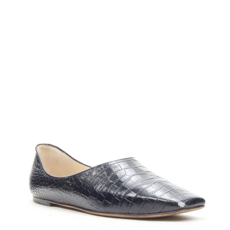 Jimmy Choo Mock Croc Flats - Image 6