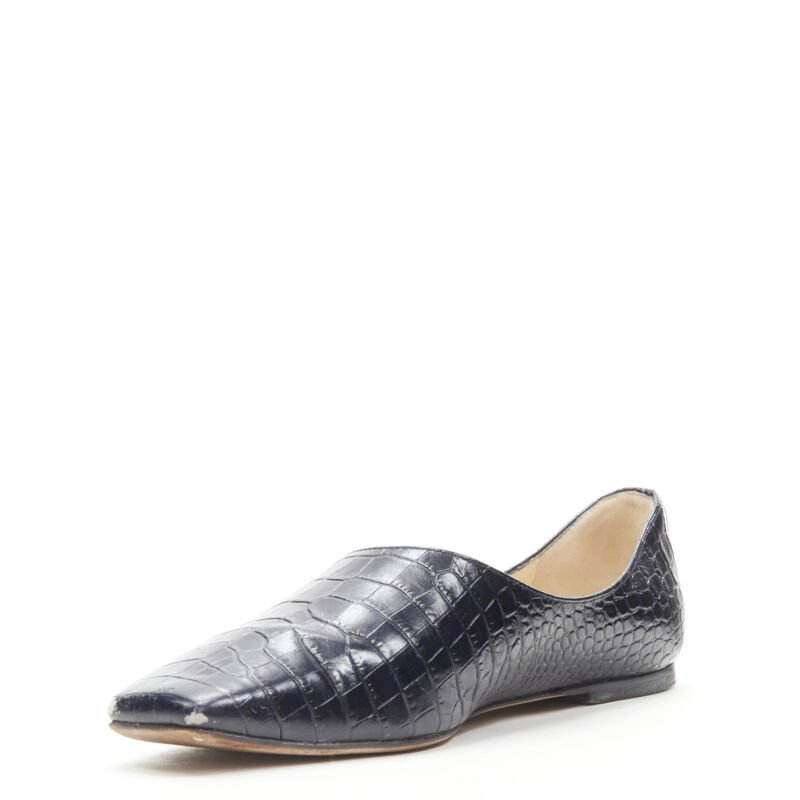 Jimmy Choo Mock Croc Flats - 4