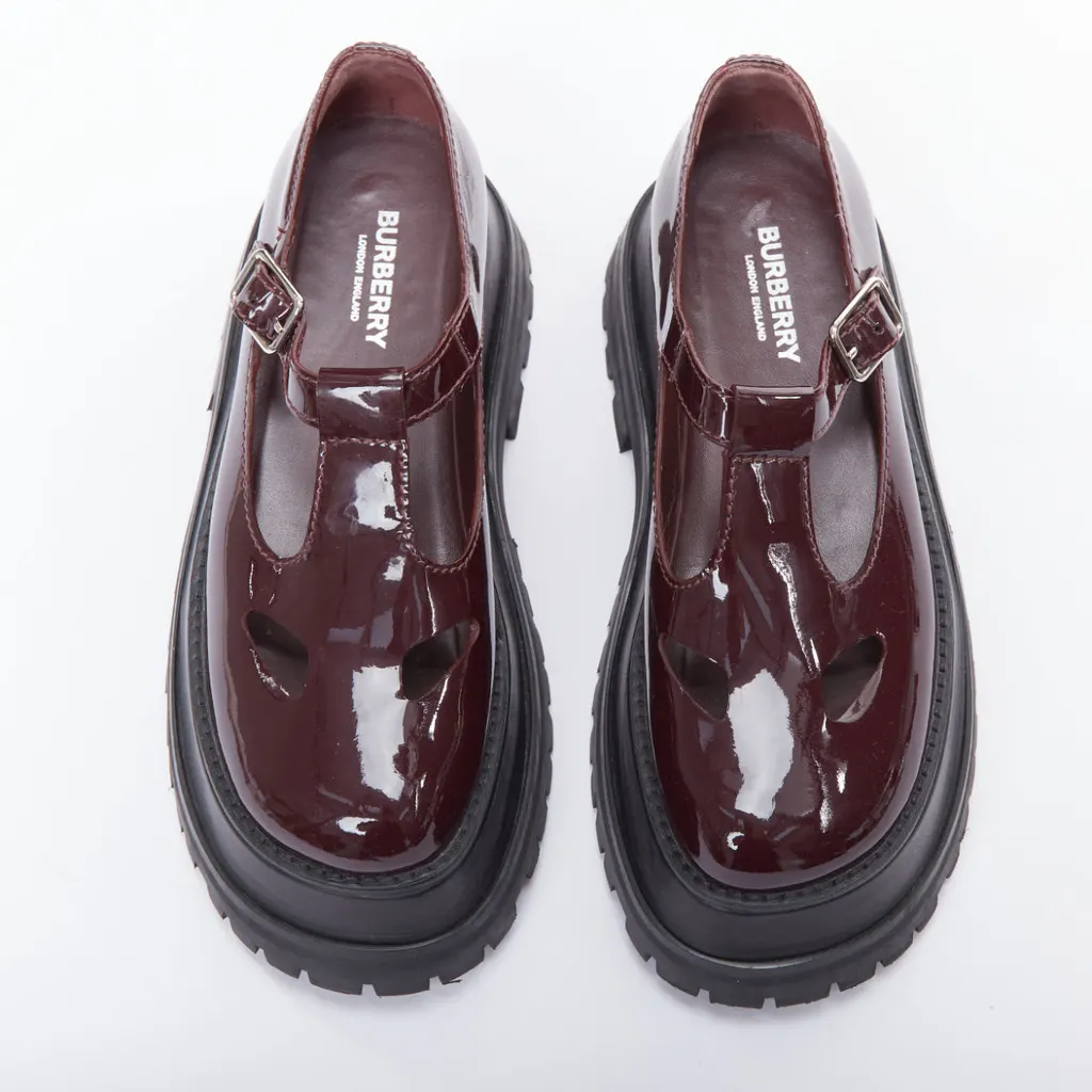 Burberry Star Maryjane Shoes Burgundy Good - Back View
