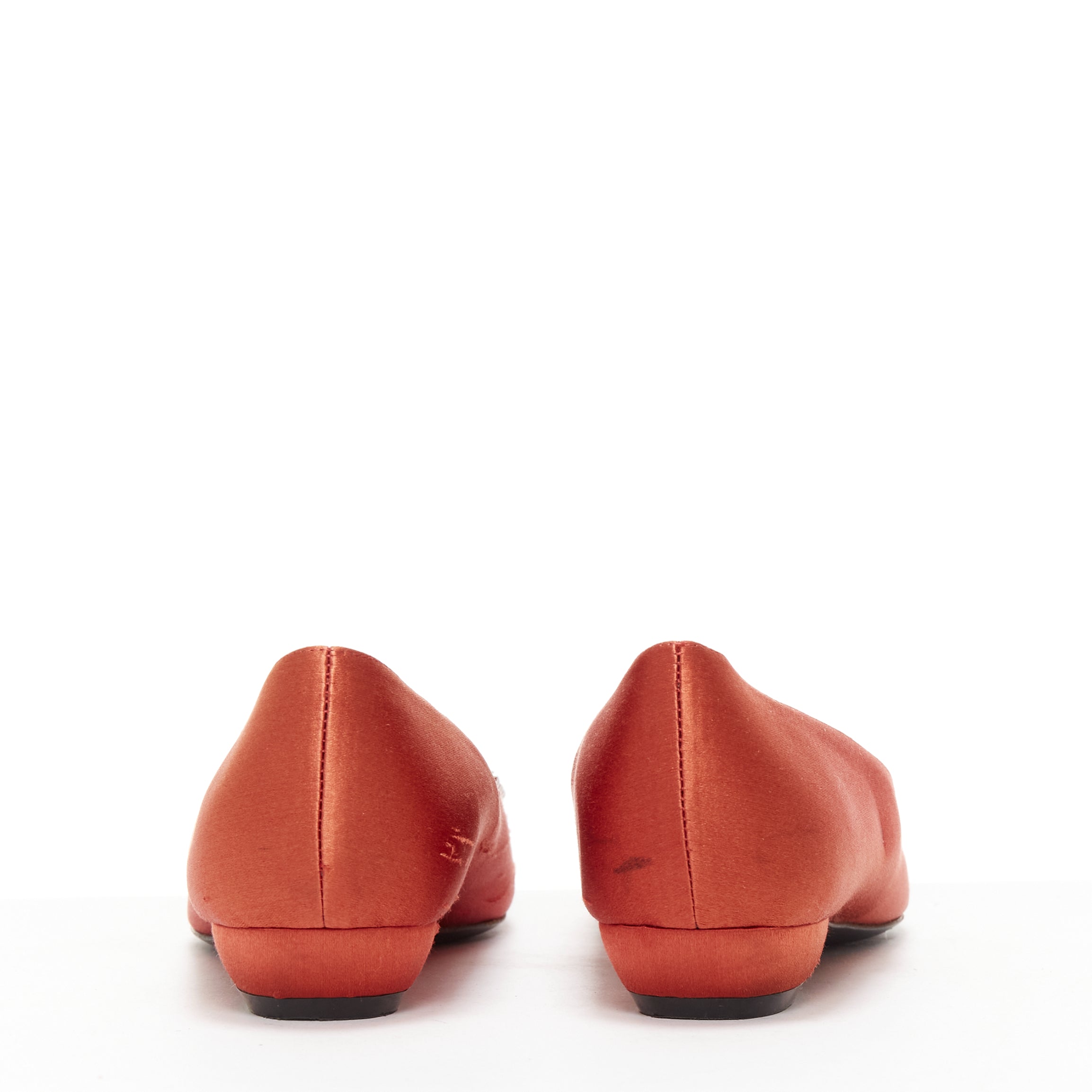 Roger Vivier Satin Crystal Flats - Side view