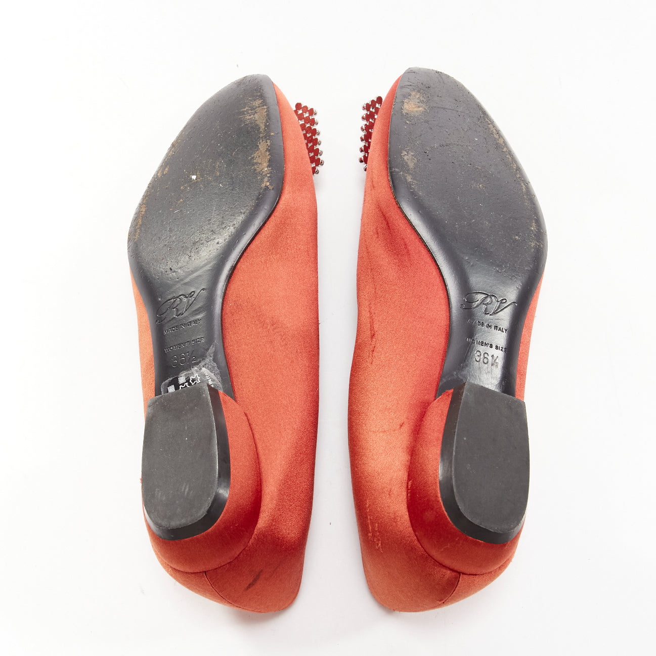 Roger Vivier Satin Crystal Flats - Image 13