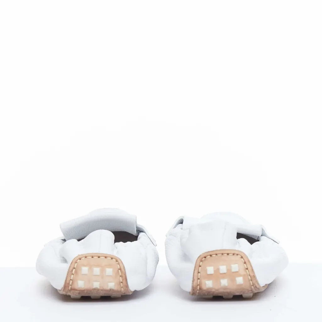 Hermès Echo Mocassins White Leather Fair - Box View