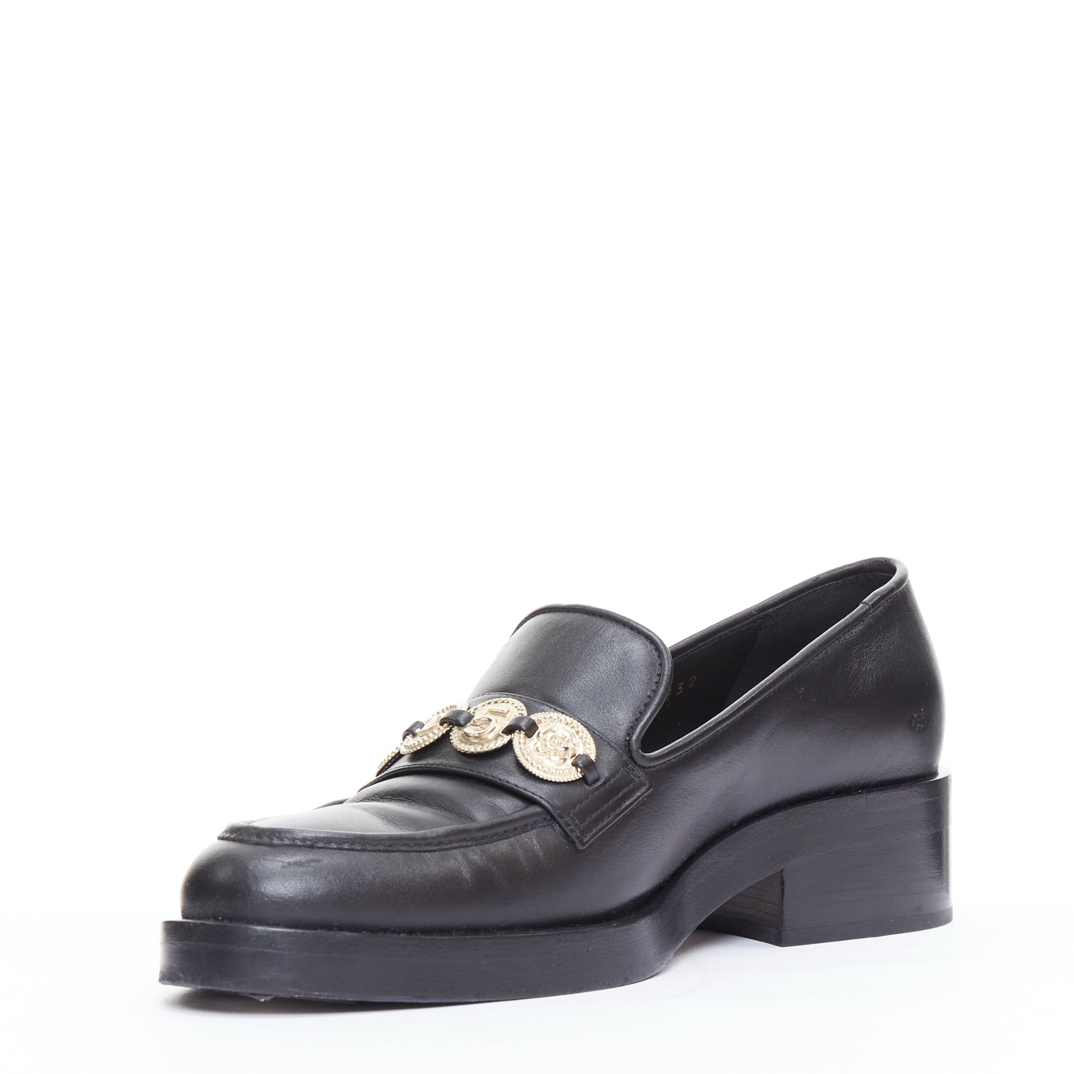 Chanel Coin Embellished Loafers - 4