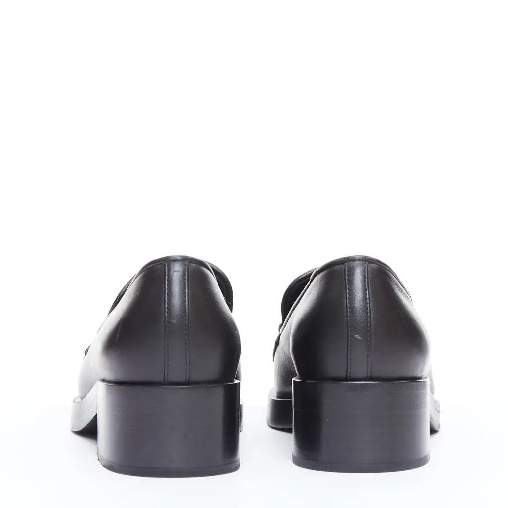 Chanel Coin Embellished Loafers Black Leather Good - Box View