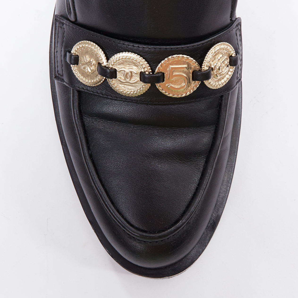 Chanel Coin Embellished Loafers - Detail 1