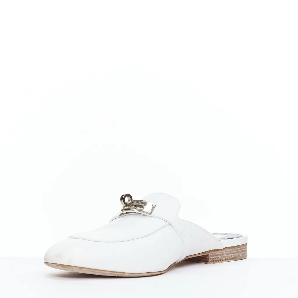 Hermès OZ Mule White Leather Fair - Model View