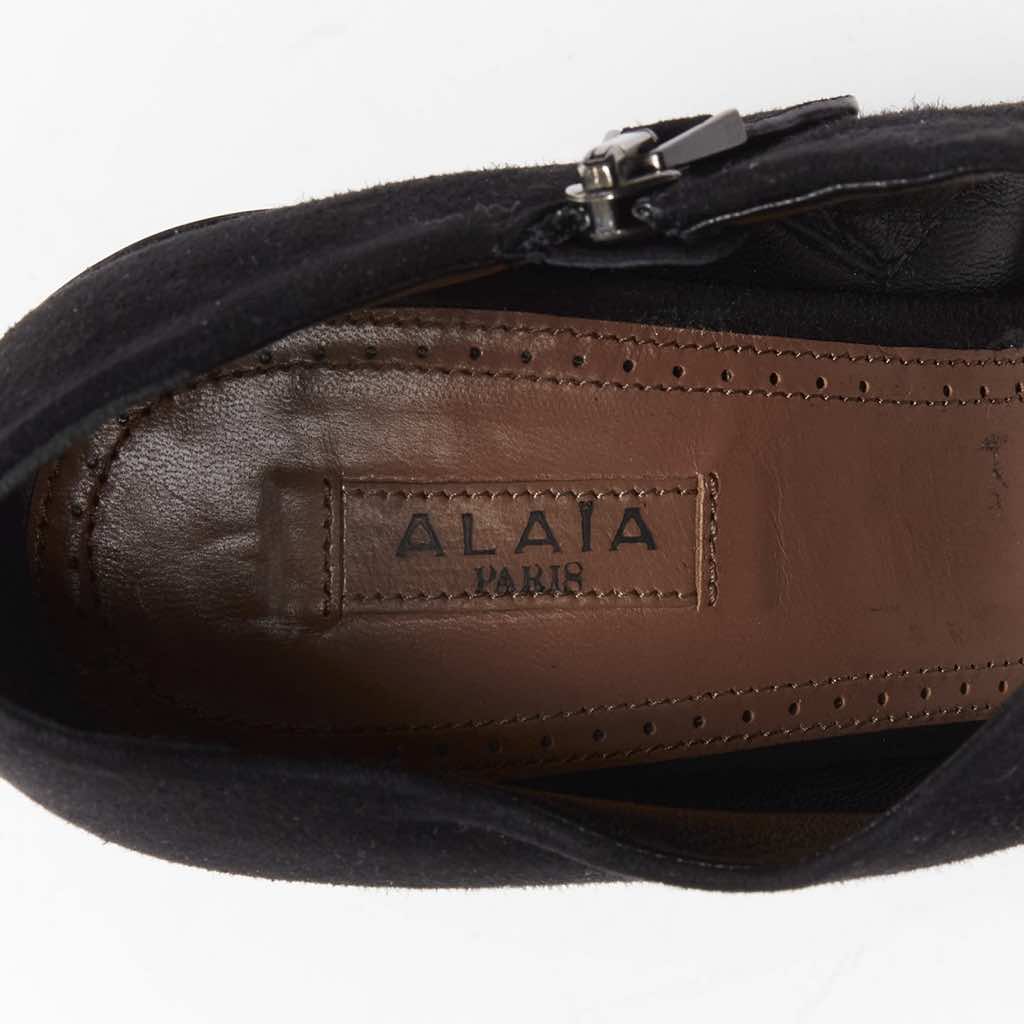 Alaïa Jacquard Gold Heel Boots - Image 11