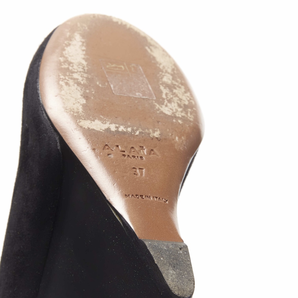 Alaïa Jacquard Gold Heel Boots - Image 12