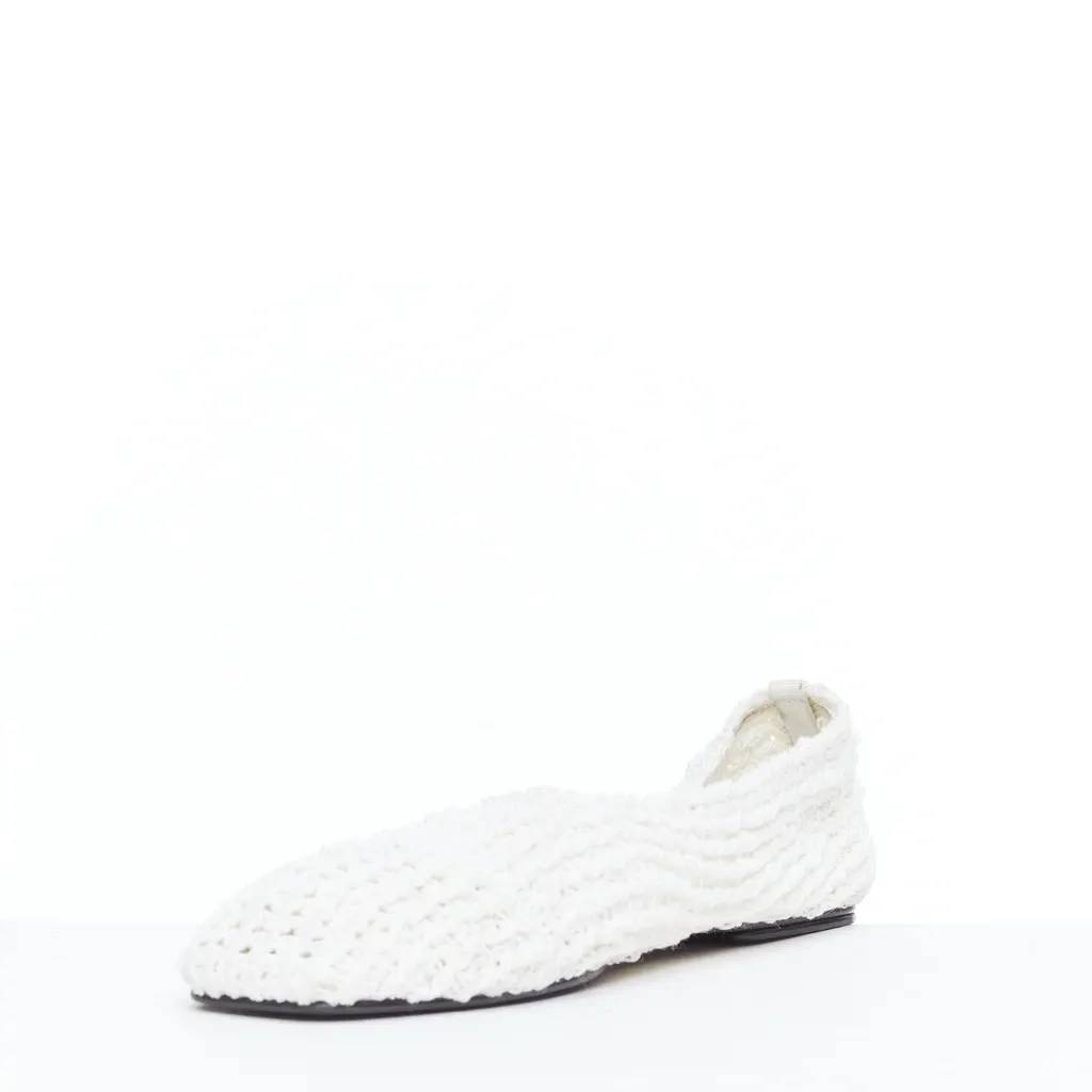 The Row Crochet Ballet Flats White Very good - Model View