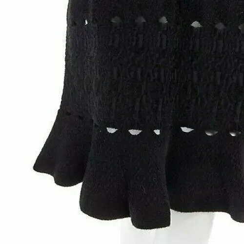Alaïa Chenille Fluted Dress Black Very good - Back View