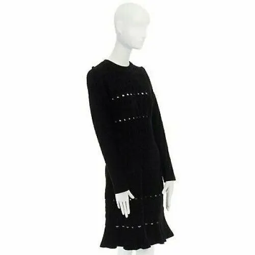 Alaïa Chenille Fluted Dress Black Very good - Inside View