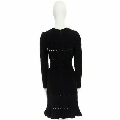 Alaïa Chenille Fluted Dress Black Very good - Box View