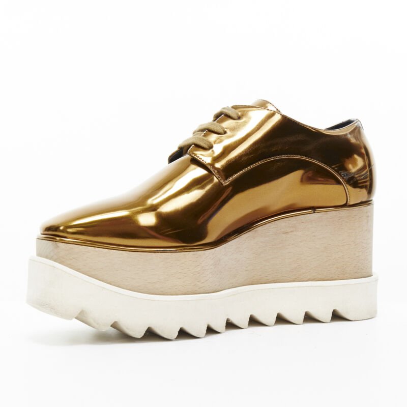 Stella Mccartney Gold Platform Brogue - 4