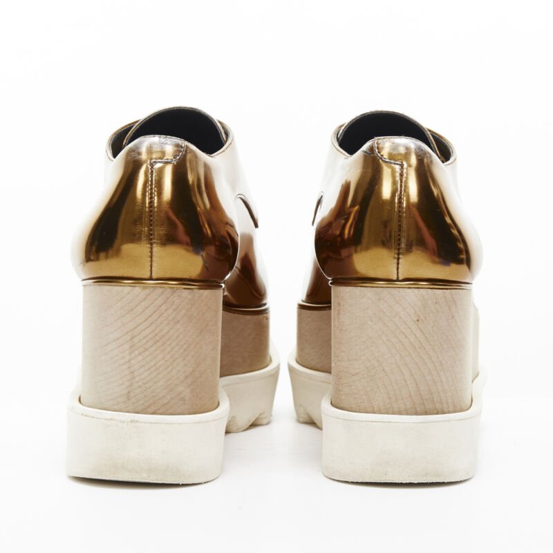 Stella Mccartney Gold Platform Brogue - Side view