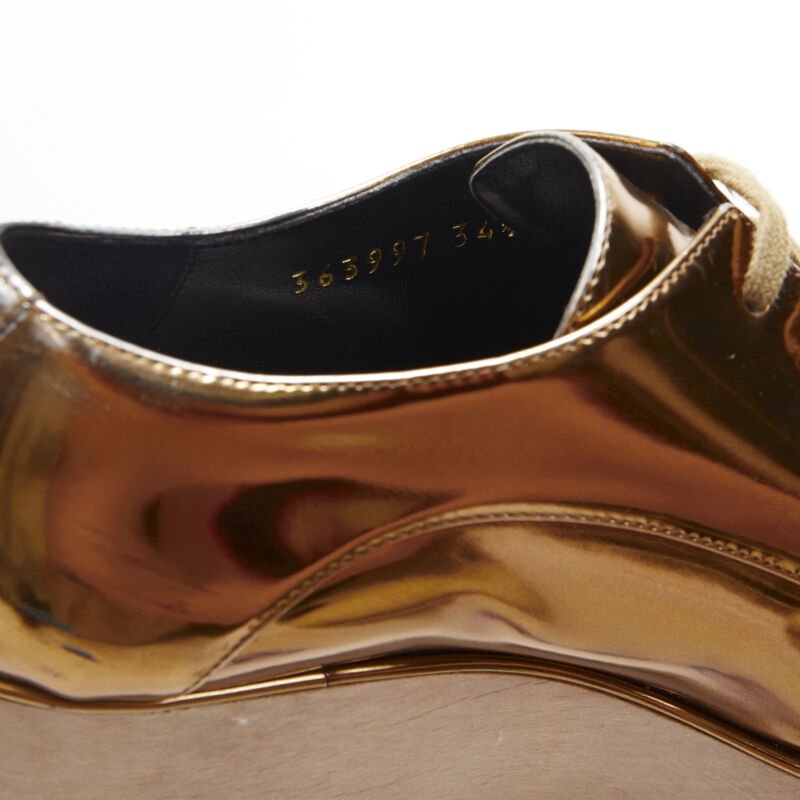 Stella Mccartney Gold Platform Brogue - Image 10