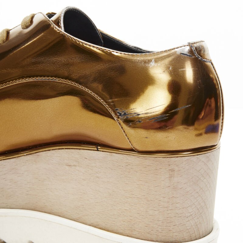 Stella Mccartney Gold Platform Brogue - Image 11
