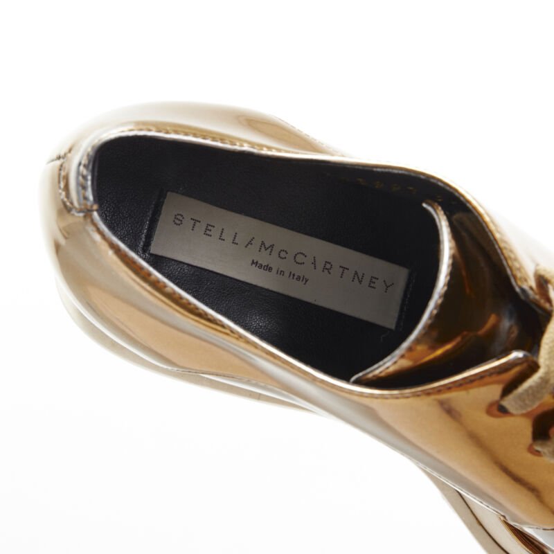 Stella Mccartney Gold Platform Brogue - Image 12