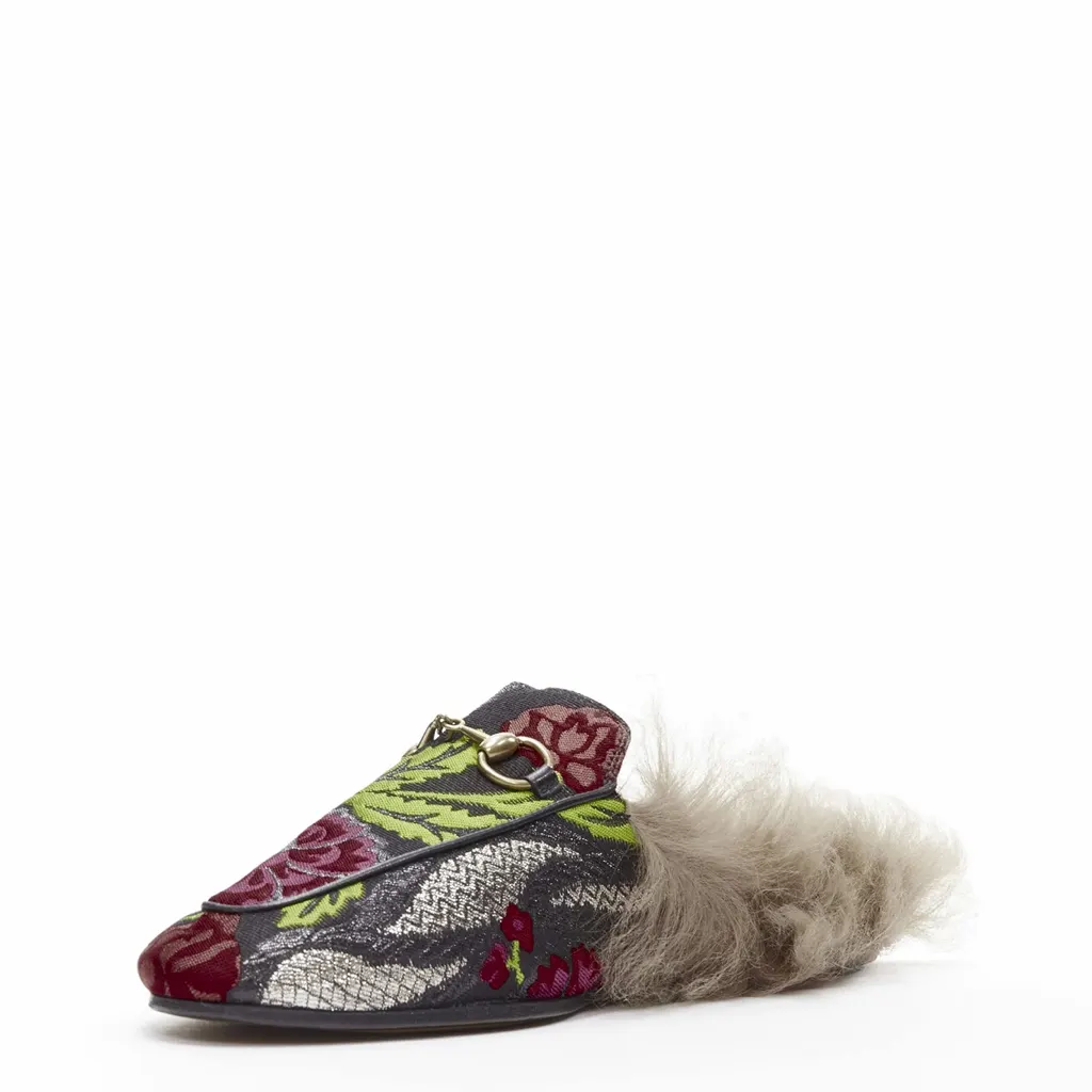 Gucci Floral Fur Loafers MultiColor Never worn - Inside View