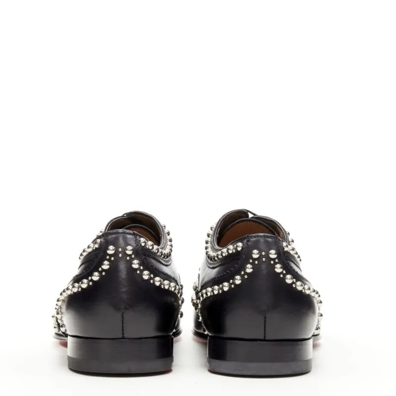 Christian Louboutin Studded Oxford Brogue Black Leather Never worn - Box View