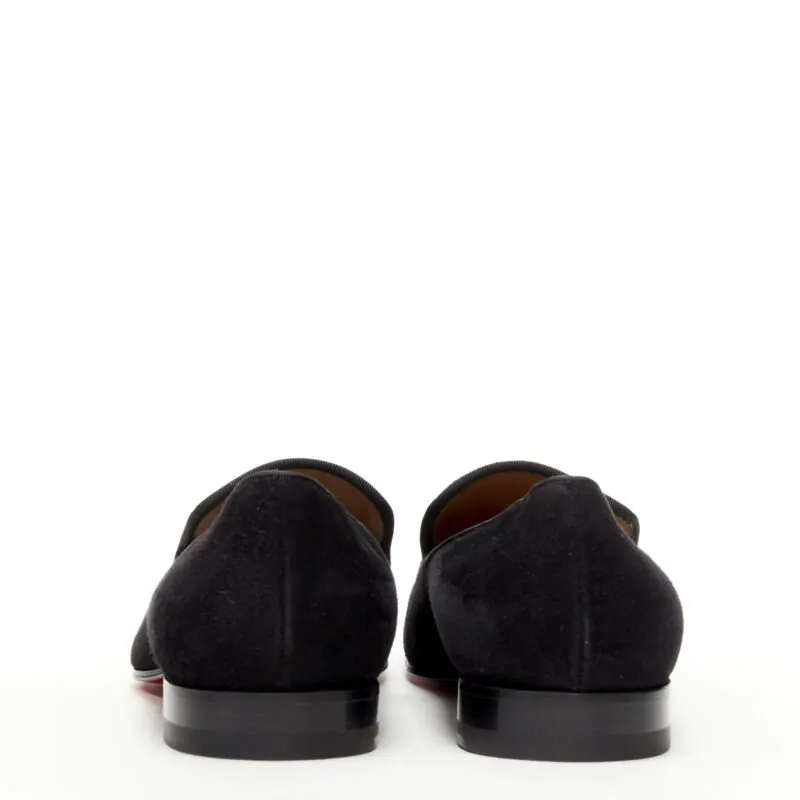 Christian Louboutin Studded Crest Loafers Black Suede Never worn - Model View