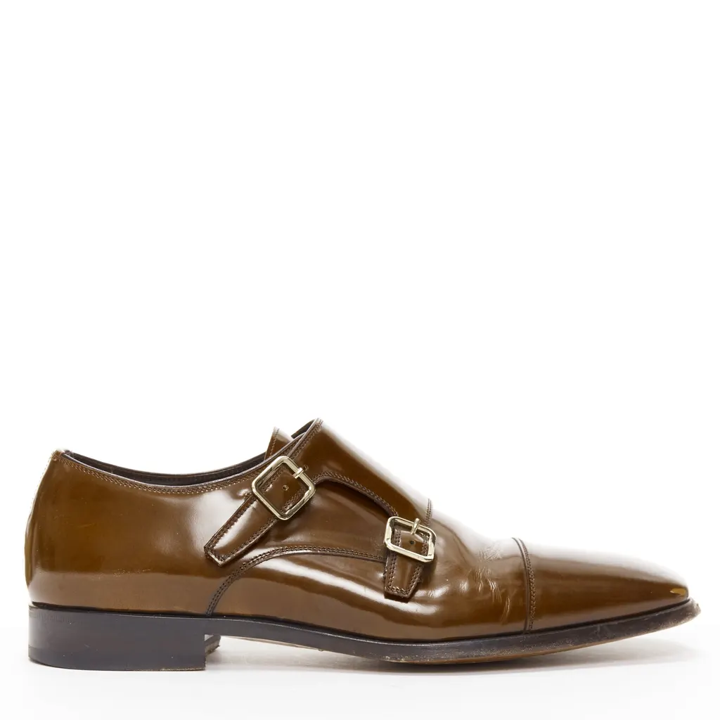 Tom Ford Monk Strap Loafers Brown Leather Fair - Front View