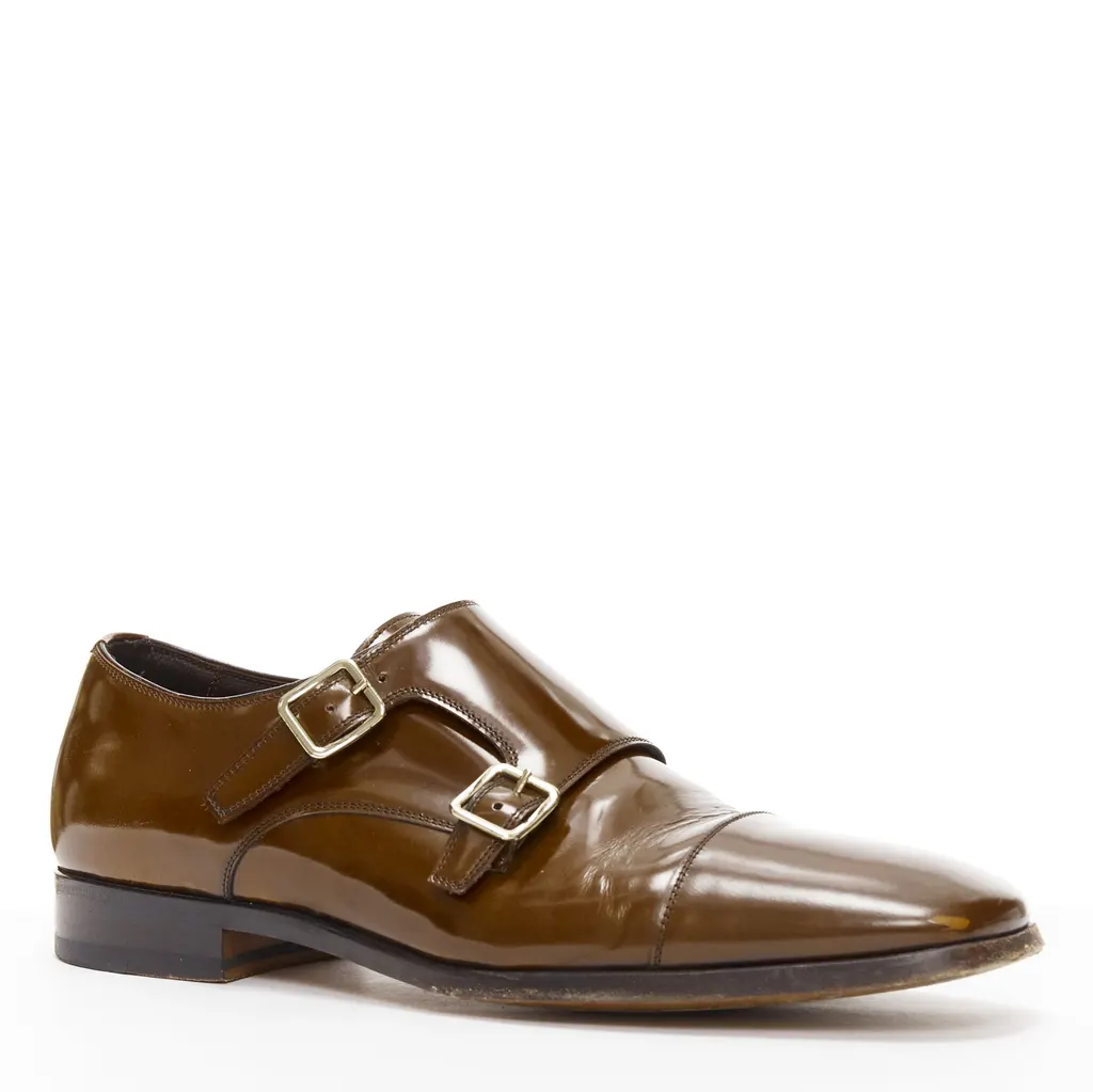 Tom Ford Monk Strap Loafers Brown Leather Fair - Back View