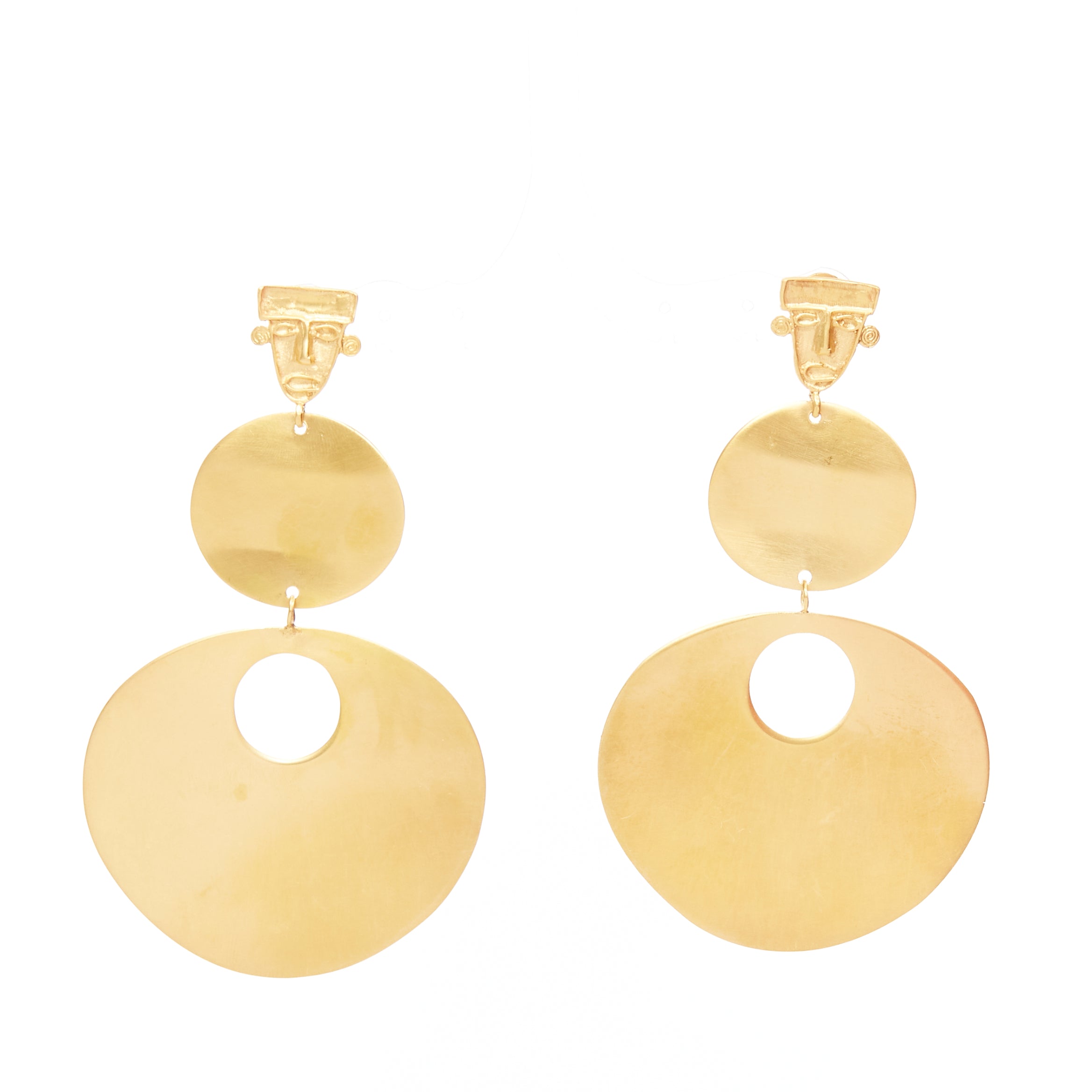 Unsigned / متعددة Tribal Face Earrings