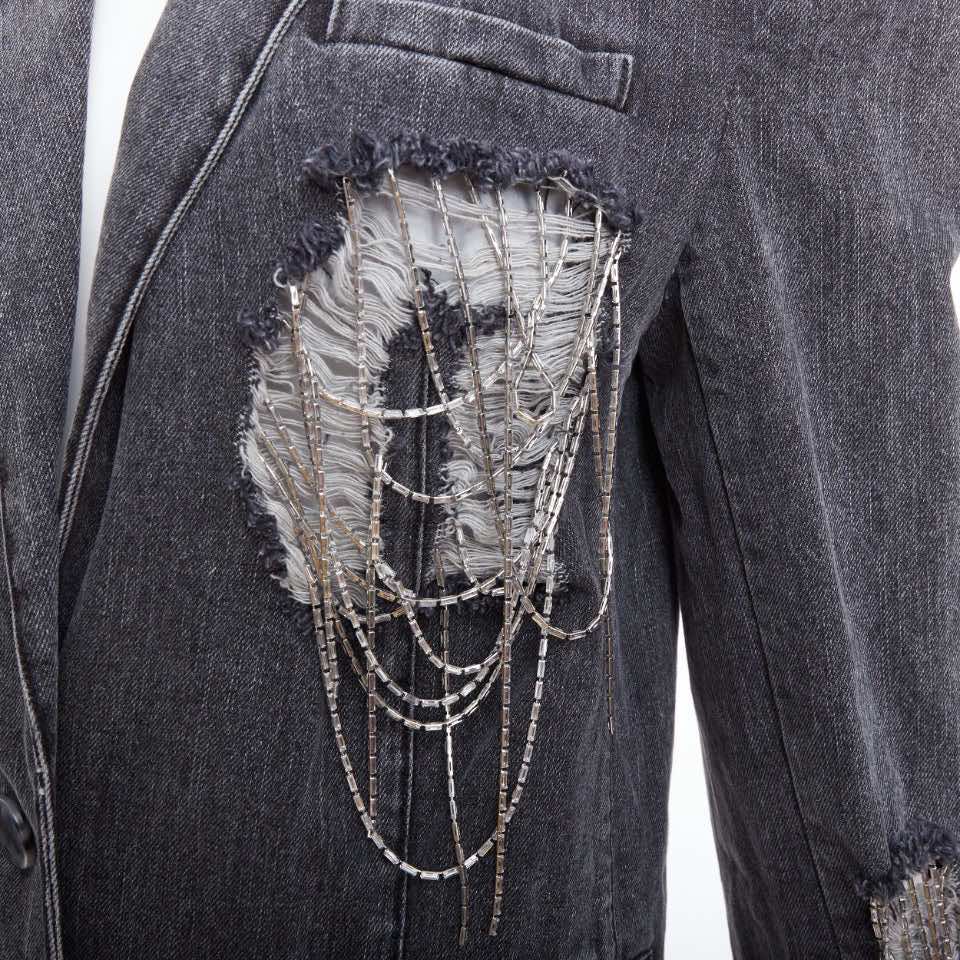 Unsigned / متعددة Beaded Chain Blazer - Back view