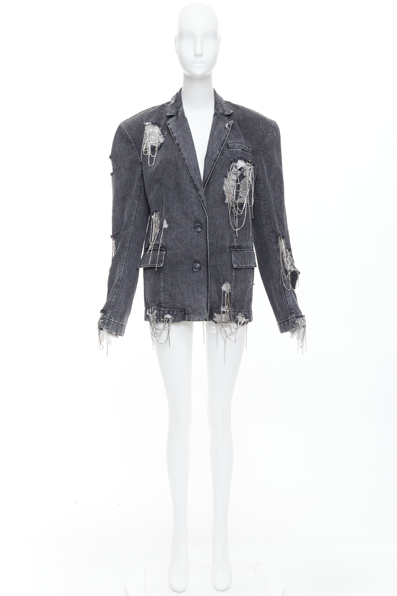 Unsigned / متعددة Beaded Chain Blazer - Image 12