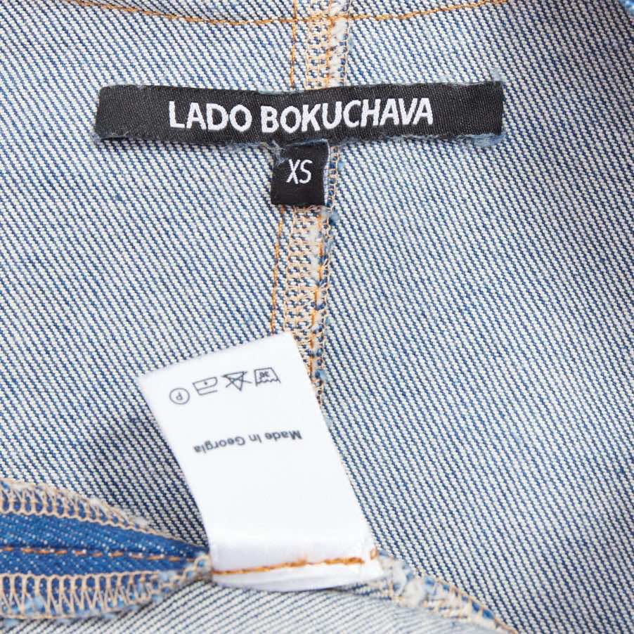 Unsigned / متعددة Blue Shredded Denim Jacket - Image 10