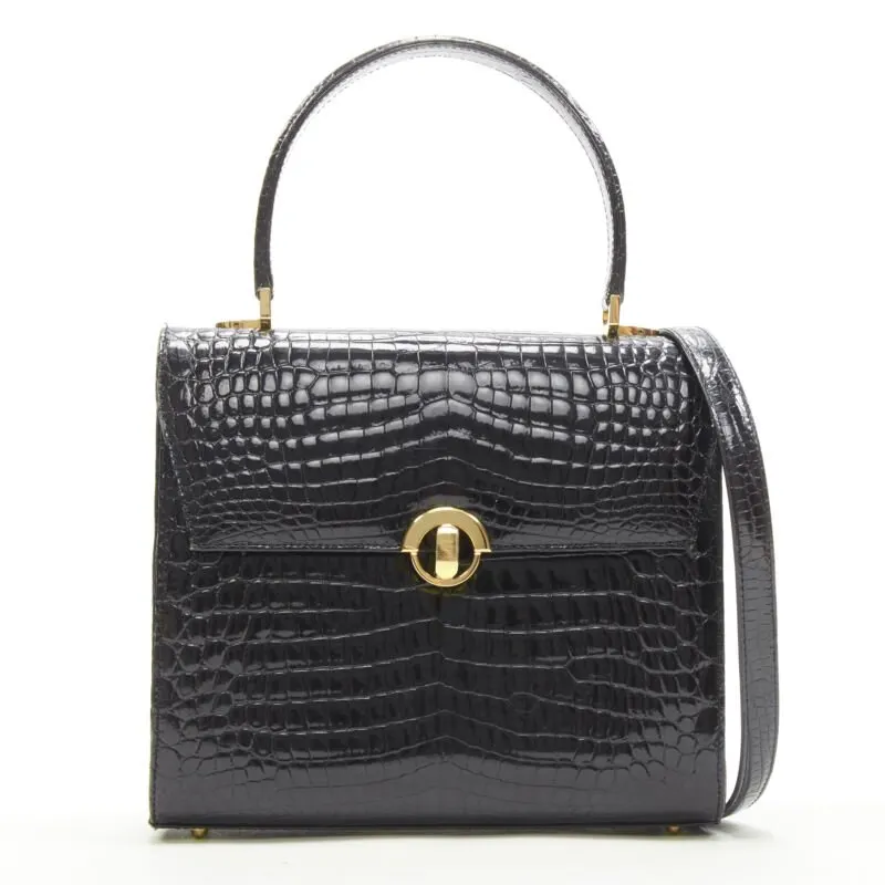Unsigned Polished Satchel Bag Black Leather Very good - Front View