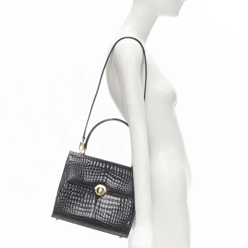 Unsigned Polished Satchel Bag Black Leather Very good - Back View
