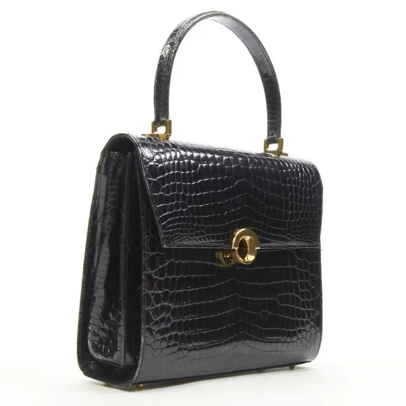 Unsigned Polished Satchel Bag Black Leather Very good - Inside View