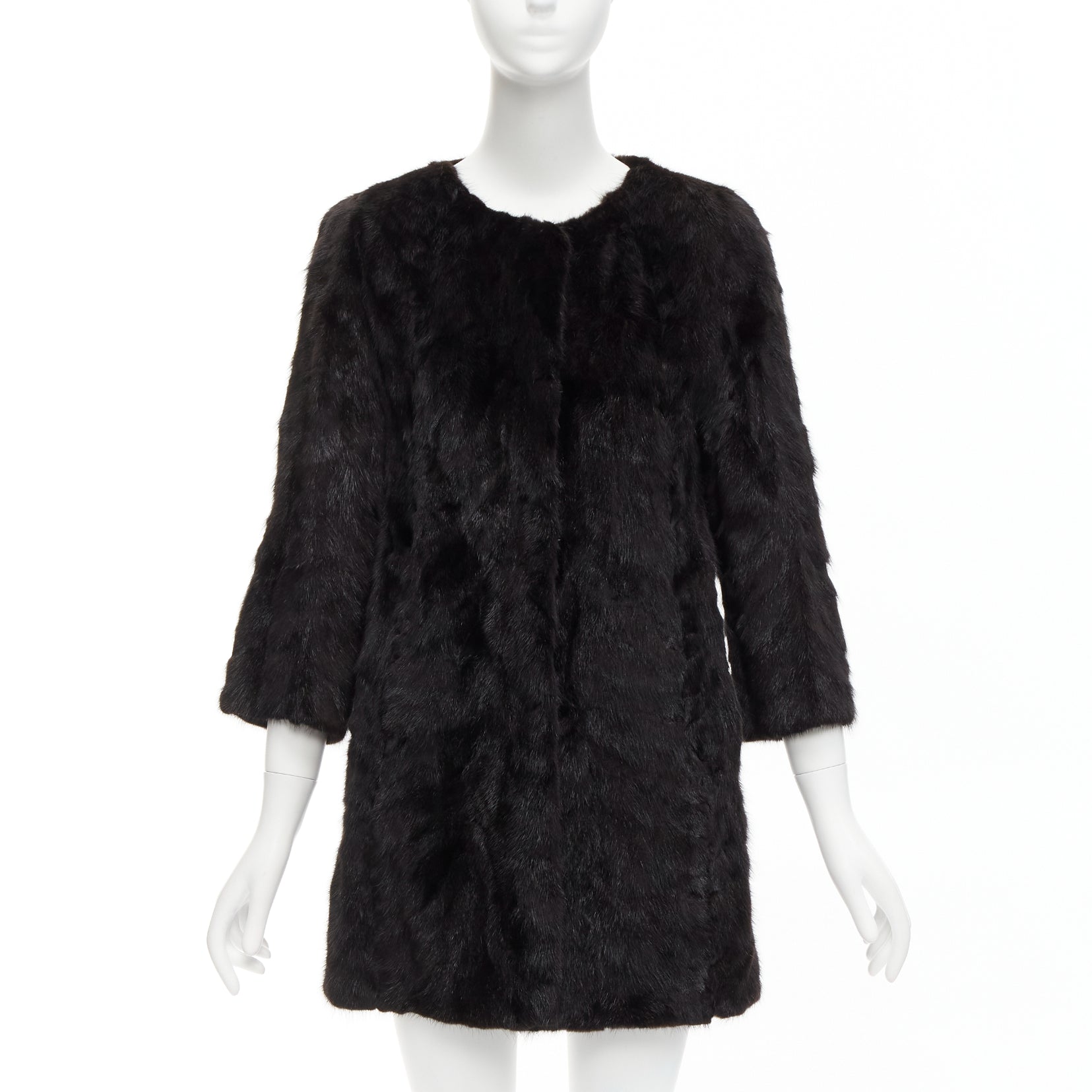 Unsigned / متعددة Brown Fur Cropped Coat - Image 6