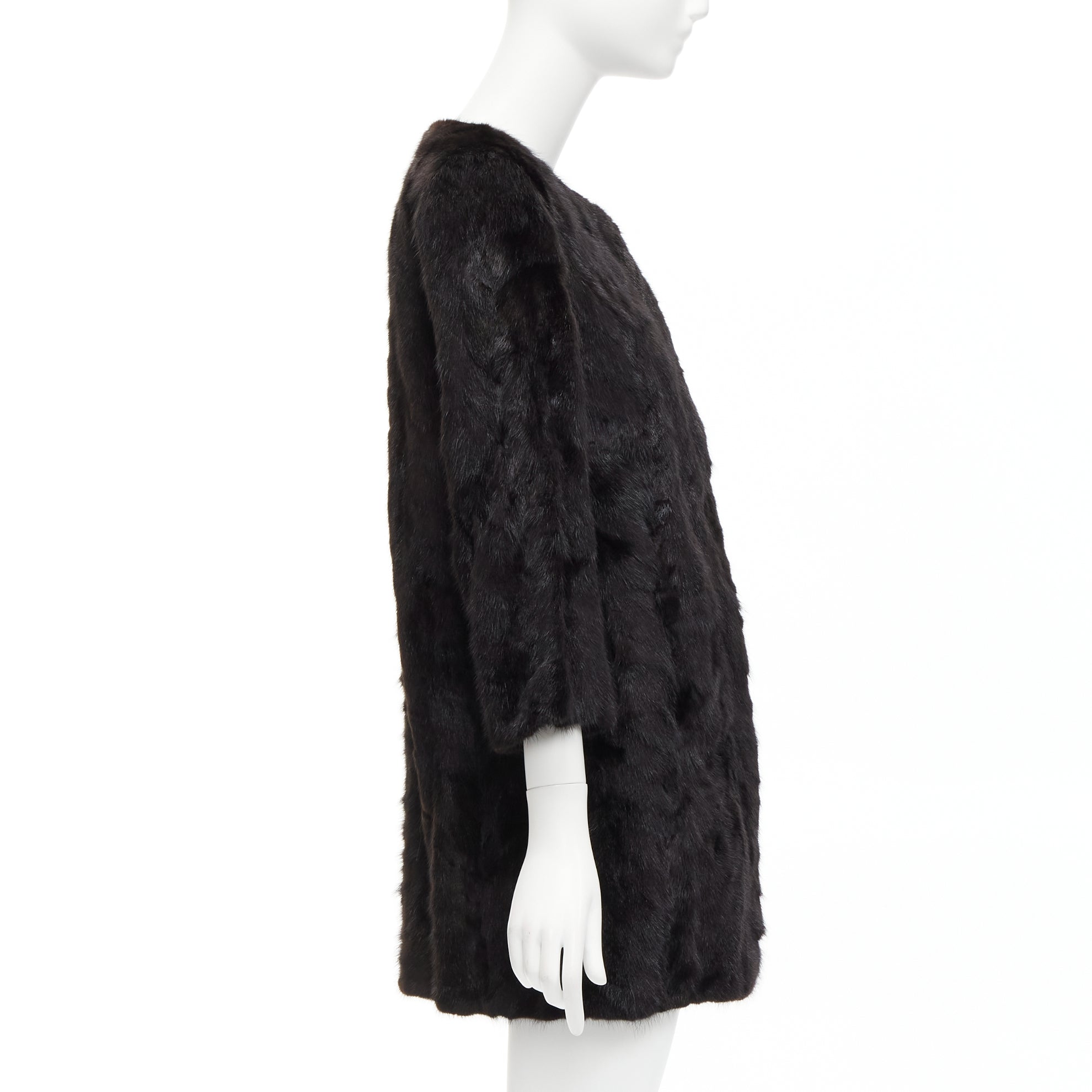 Unsigned / متعددة Brown Fur Cropped Coat - Side view