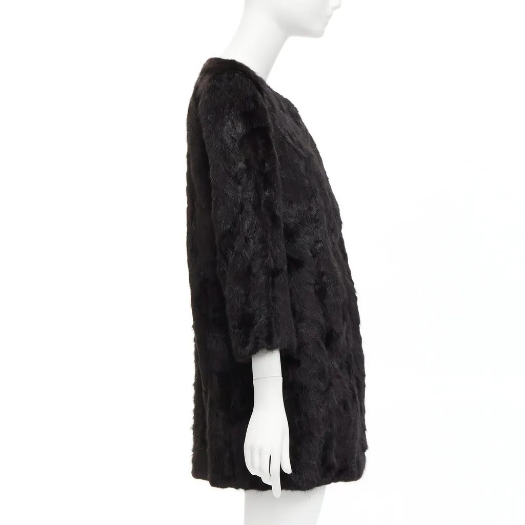 Unsigned Brown Fur Cropped Coat Brown Fur Never worn - Box View