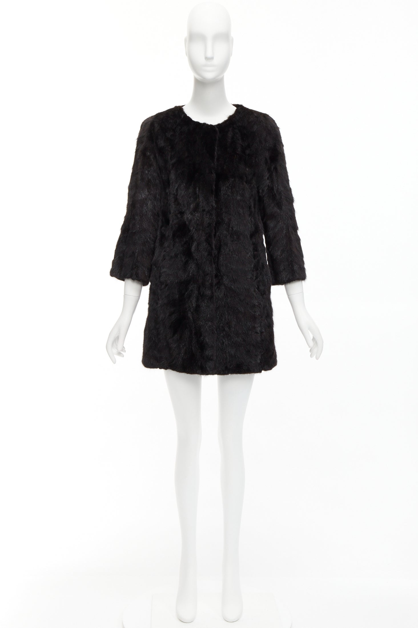 Unsigned / متعددة Brown Fur Cropped Coat - Image 12