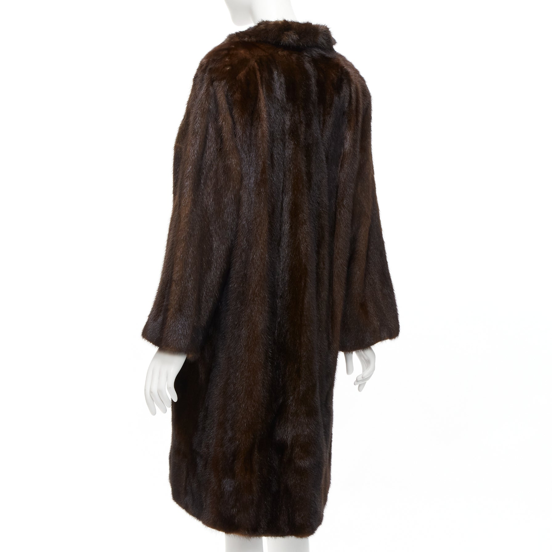 Unsigned / متعددة Brown Fur Longline Coat - Detail 1